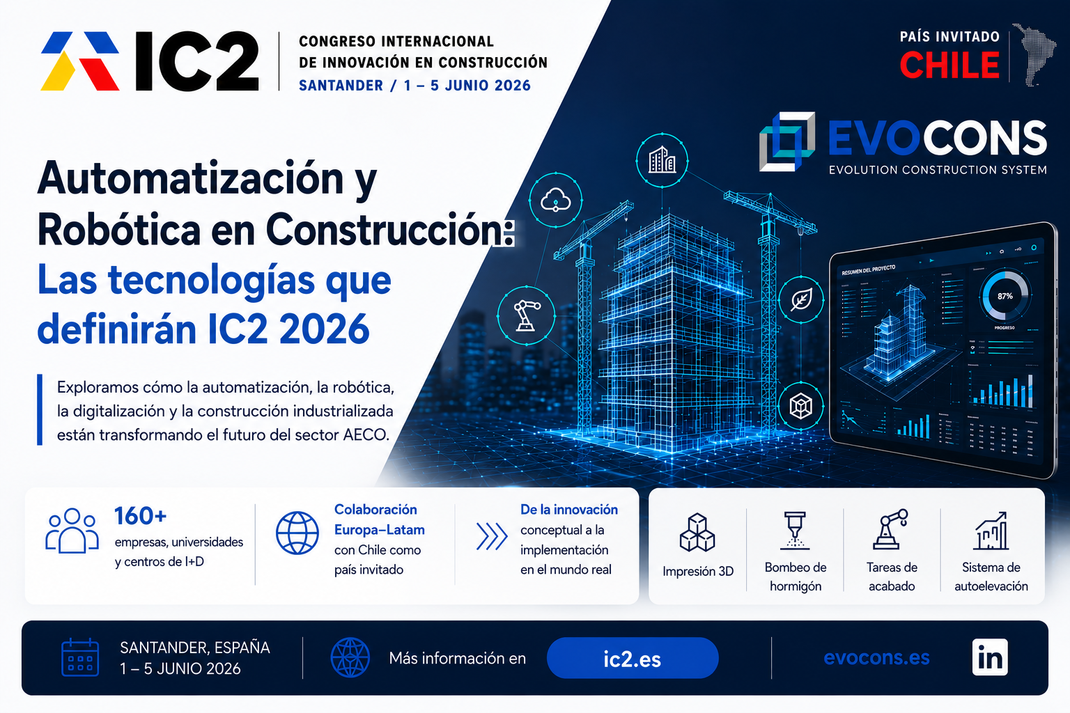 Automatización en la Construcción : Las Tecnologías que Definirán el IC2 Congress 2026